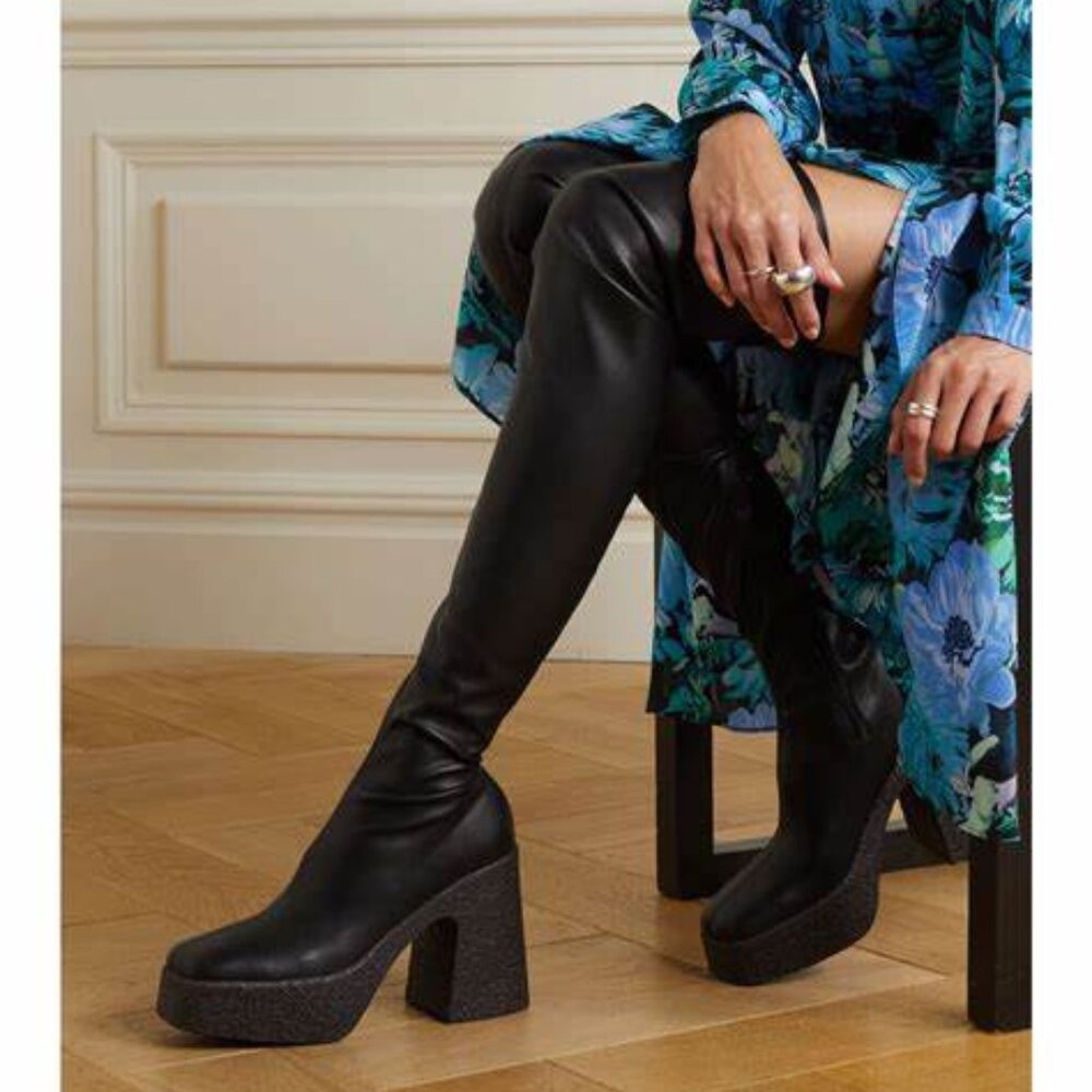Stella McCartney  Skyla  Stretch Boot   Over Knee OTK Above-The-Knee  Black sz38